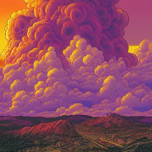 Prompt: Clouds by Dan Mumford