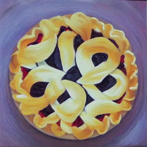 Image similar to a pie flower, oil painting