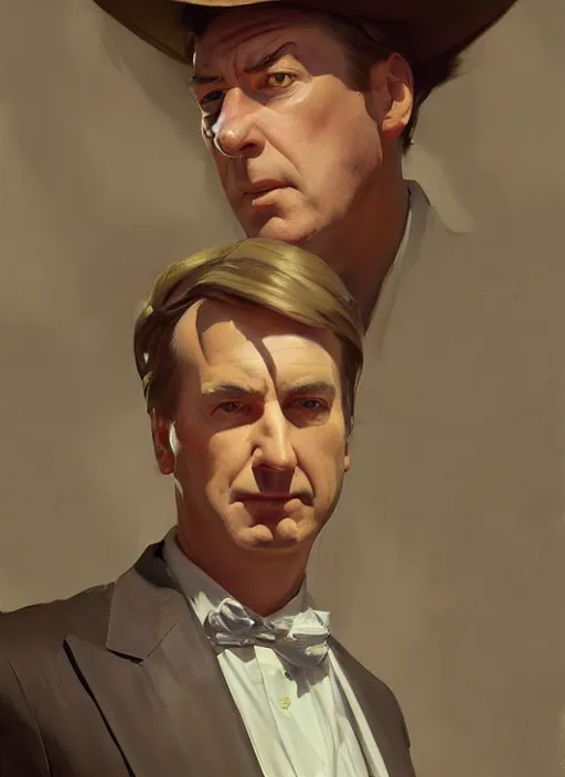 Image similar to portrait of saul goodman, painting by sargent and leyendecker, asymmetrical, intricate, elegant, matte painting, illustration,, by rhads, by greg rutkowski, by greg tocchini, by james gilleard, by joe fenton