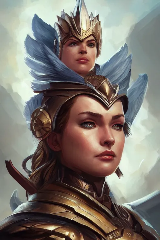 Image similar to amazon valkyrie athena, d & d, fantasy, portrait, highly detailed, headshot, digital painting, trending on artstation, concept art, sharp focus, illustration, art by artgerm and greg rutkowski and magali villeneuve