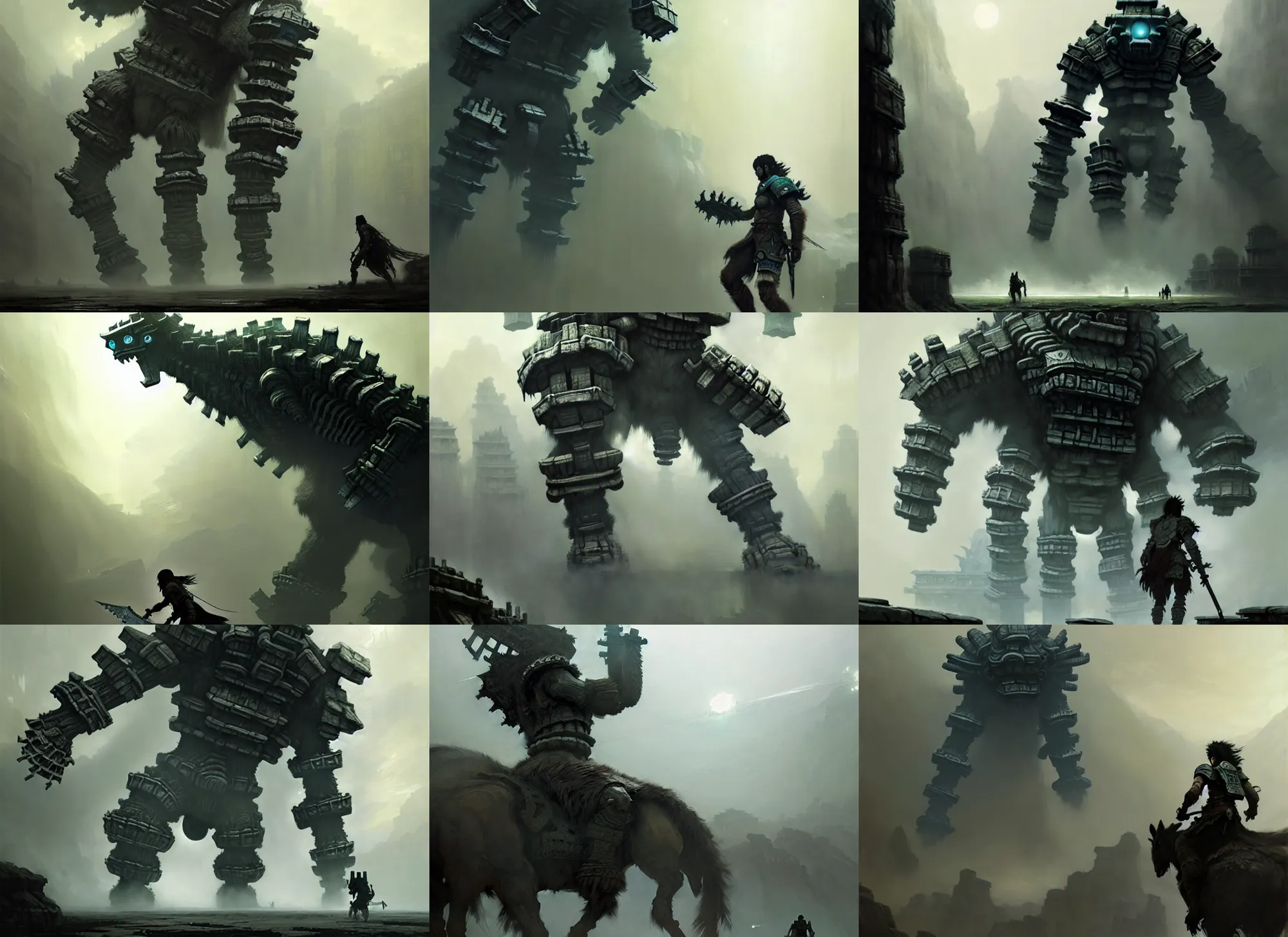 incredible screenshot of shadow of the colossus on, Stable Diffusion