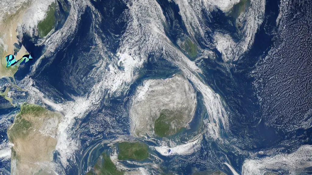 Image similar to a realistic dramatic view of Earth from orbit