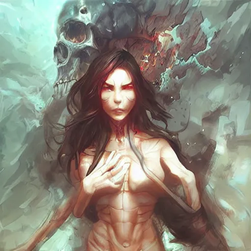 Image similar to Now I have become Death, the destroyer of worlds, artwork by artgerm, art by Marc Simonetti