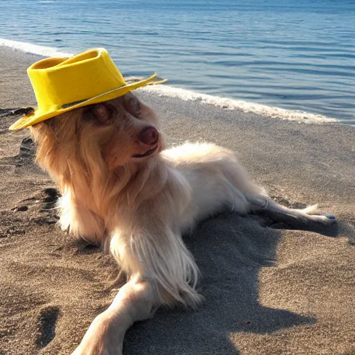 Image similar to lemon relaxing on the beach