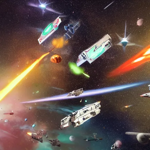 Image similar to photo of an epic scale space battle