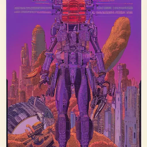 Image similar to a detailed poster for a sci-fi movie by moebius