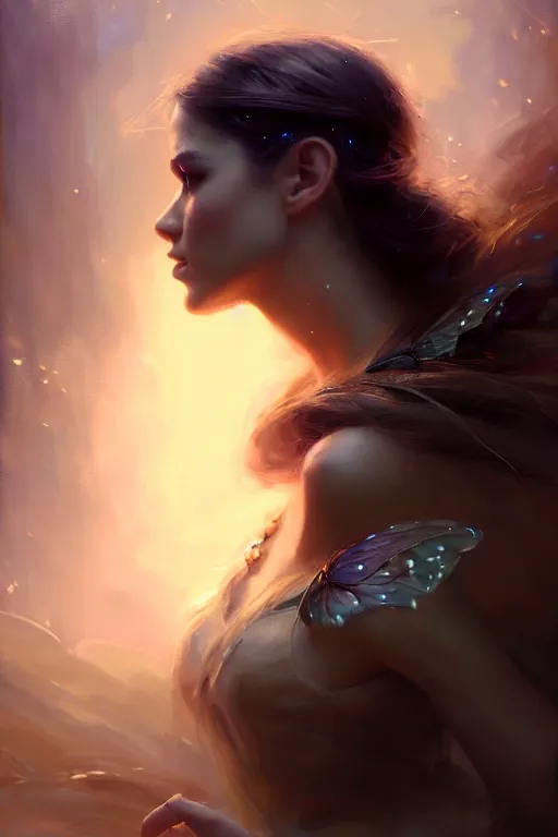 Prompt: cinematic shot of an epic portrait of a fairy dressed in military clothes, shiny skin, beautiful eyes, beautiful, small details, night setting, realistic poster with volumetric light from craig mallism, artgerm, jeremy lipkin and michael garmash, unreal engine, radiant light, detailed and complex environment, digital art, trends at art station, a masterpiece