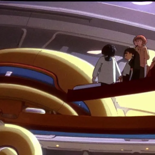 Image similar to starship enterprise in a ghibli film