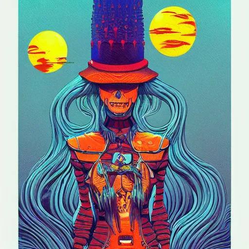Image similar to original jean giraud digital art painting pastel goth aesthetic, creepy kawaii, highly detailed, highly intricate, tom whalen