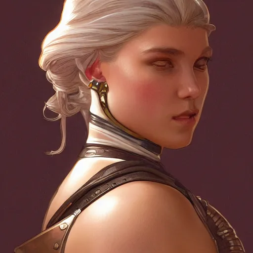 Prompt: portrait of bella poarch wearing a skintight knight armor, intricate, elegant, highly detailed, digital painting, artstation, concept art, smooth, sharp focus, illustration, art by artgerm and greg rutkowski and alphonse mucha, 8 k