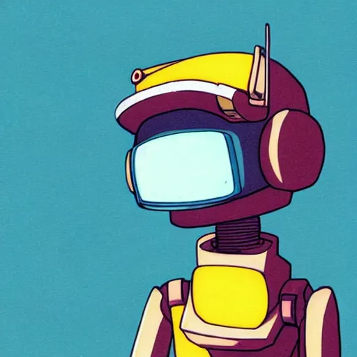 Prompt: portrait of canti the robot from flcl anime, he is holding a valorant style sniper rifle