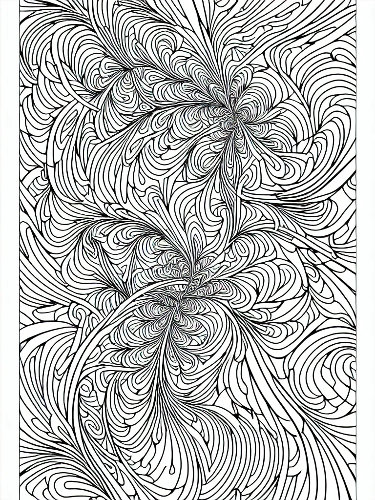 Image similar to beautiful mantis, ornamental, fractal, line art, vector, outline, simplified, colouring page