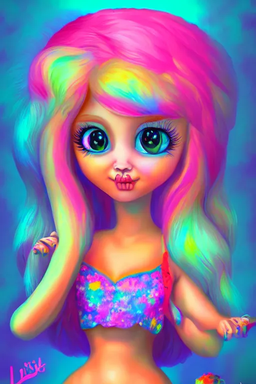 Prompt: matte sharp painting cute little girl lowbrow, painted by mark rydel artstation behance storybook lisa frank