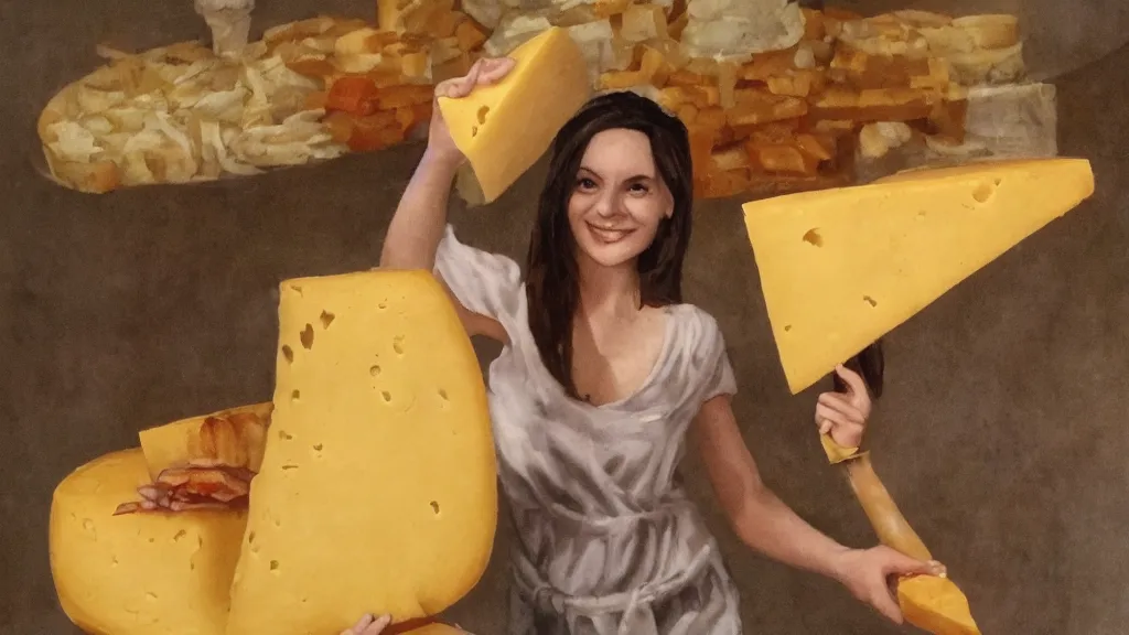 Prompt: the goddess of cheese