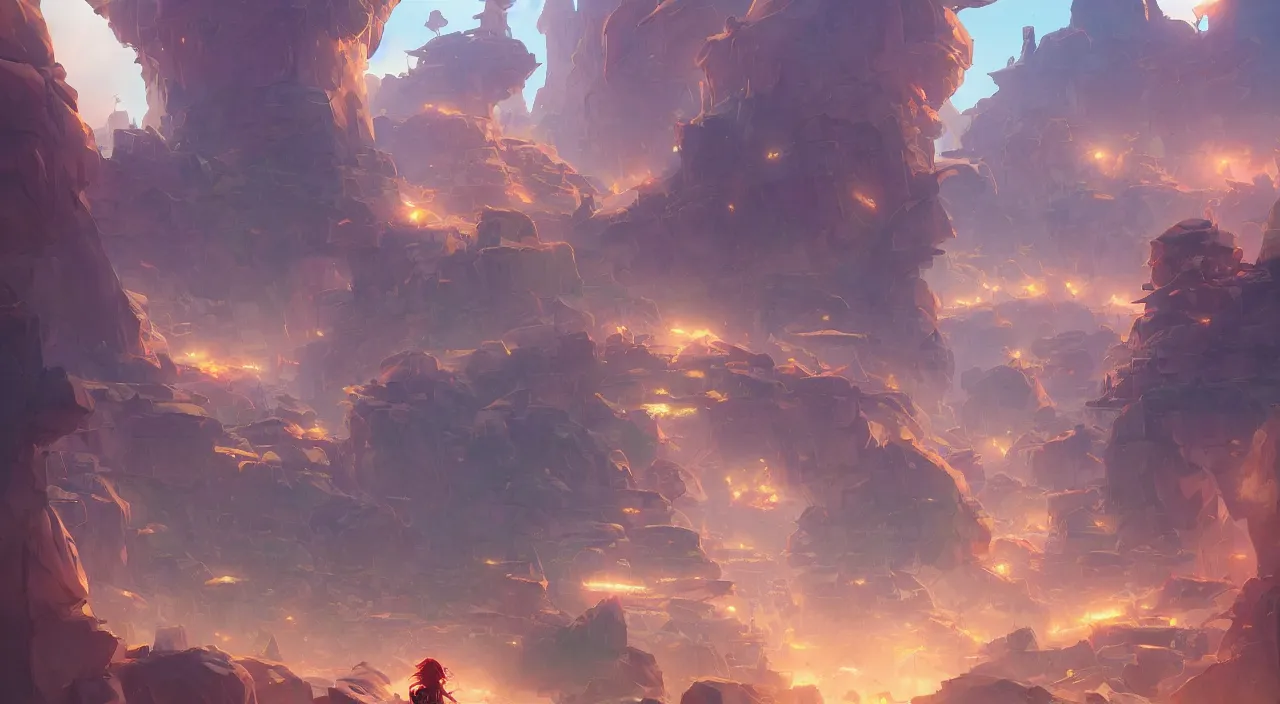 Image similar to flag colored wall fortress greeble illusion landscape wonderworld paradize, behance hd by jesper ejsing, by rhads, makoto shinkai and lois van baarle, ilya kuvshinov, rossdraws global illumination