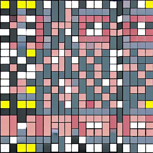 Image similar to a screenshot of tetris painted by mondrian