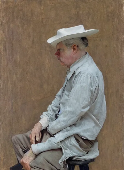 Prompt: milton erickson by jeremy lipking egon schiele gottfried helnwein