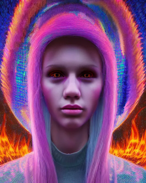 Prompt: portrait ultra dimensional barbie entity, accidentally tripping on dmt and acid, psychedelic experience, overwhelming psychosis of self realization and burning awakening, ultra high definition, unreal engine 5, hyperrealism, masterpiece composition, by casey weldon, barclay shaw 8 k photorealistic