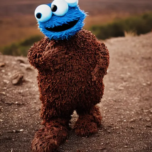 Image similar to photo of an actual cookie monster in the wild