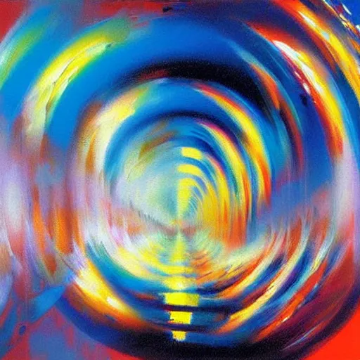 Image similar to abstract art representing momentum, oil painting by john berkey and gabriel dawe, masterwork