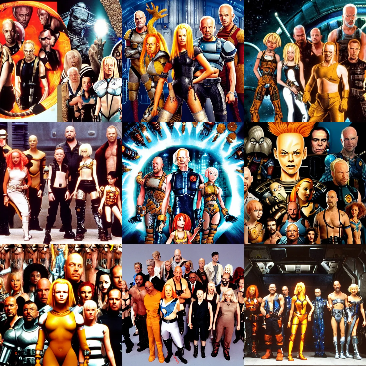 group photo of the entire cast of the fifth element | Stable Diffusion ...