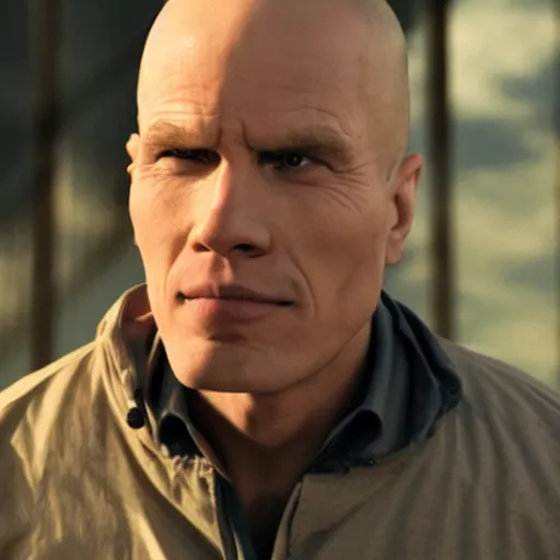 Image similar to Live Action Still of Jerma in Breaking Bad, real life, hyperrealistic, ultra realistic, realistic, highly detailed, epic, HD quality, 8k resolution, body and headshot, film still