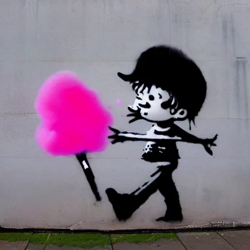 Image similar to cotton candy by banksy