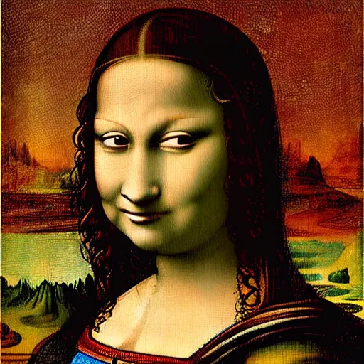 Image similar to a portrait of super - mario!!!!!!!! painting by da vinci ( ( ( ( mona lisa ) ) ) )