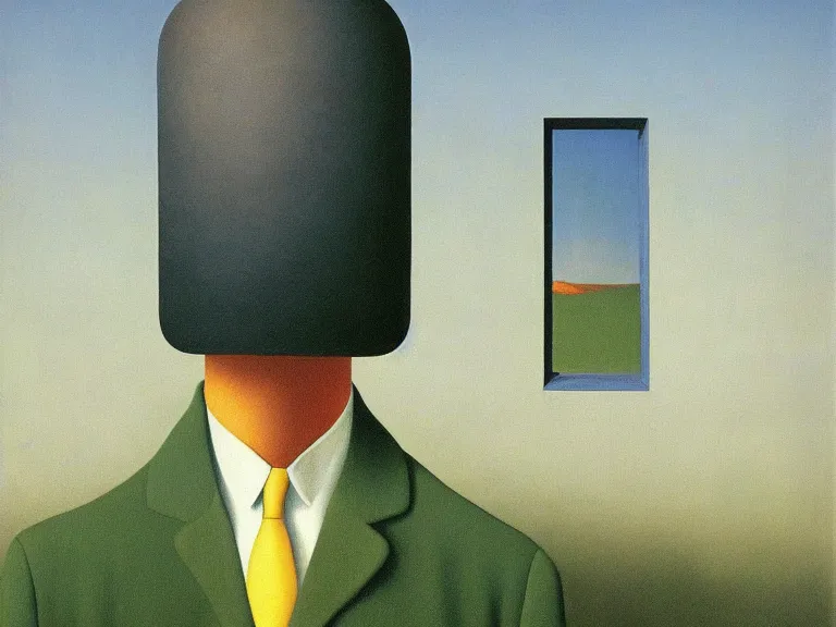 Image similar to persistance of memory, painting by rene magritte, high detail, high resolution