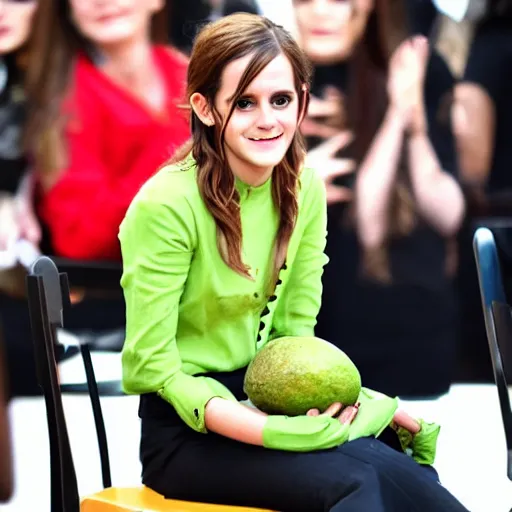 Prompt: emma, watson, as, an, avocado, chair