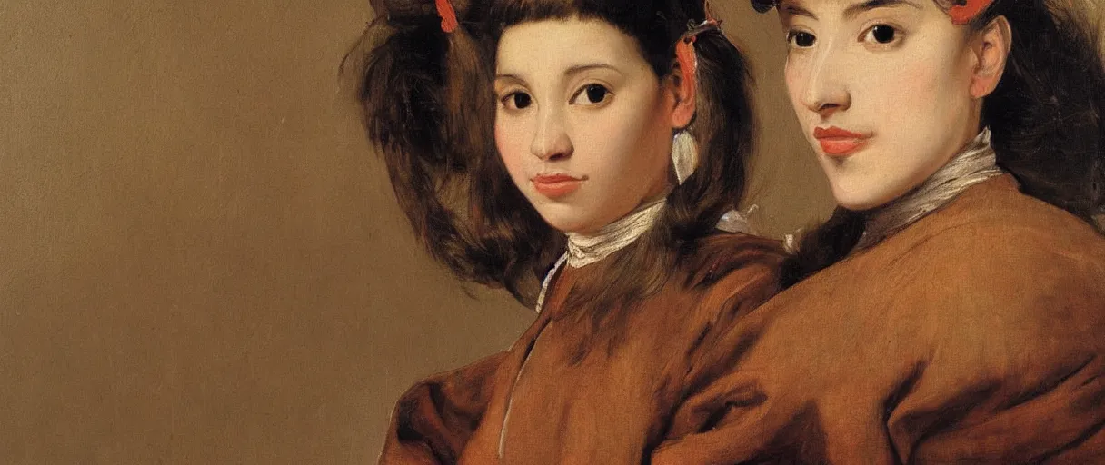 Image similar to painting by diego velasquez, young woman, high resolution, very detailed art