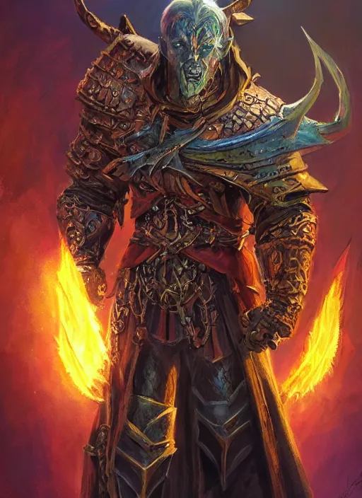 Image similar to unholy paladin, ultra detailed fantasy, dndbeyond, bright, colourful, realistic, dnd character portrait, full body, pathfinder, pinterest, art by ralph horsley, dnd, rpg, lotr game design fanart by concept art, behance hd, artstation, deviantart, hdr render in unreal engine 5