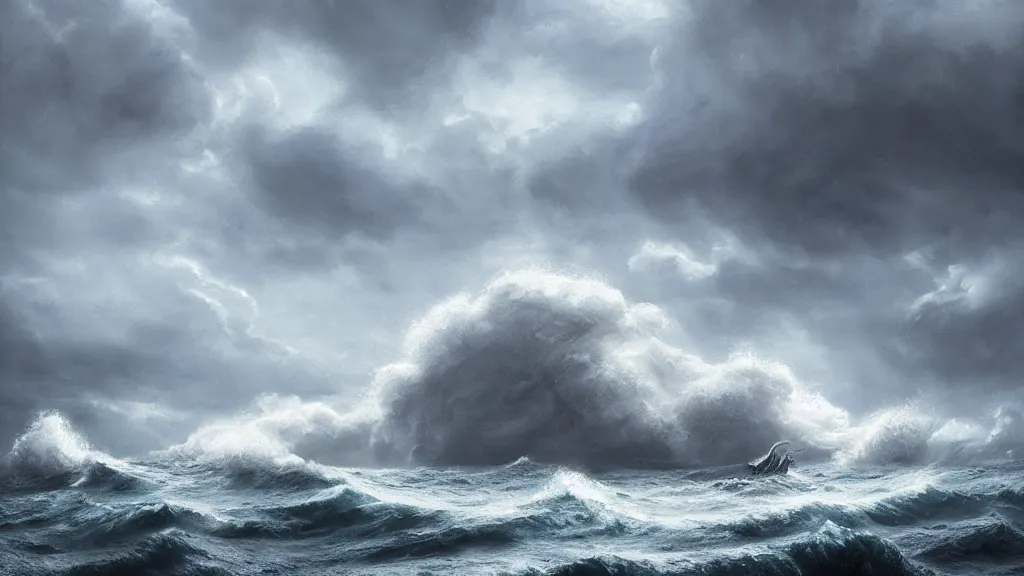 Image similar to kraken rising out a stormy ocean, near a small boat, stormy weather, handsome, profile, intricate, detailed, volumetric lighting, scenery, digital painting, highly detailed, artstation, sharp focus, illustration, concept art, ruan jia, steve mccurry