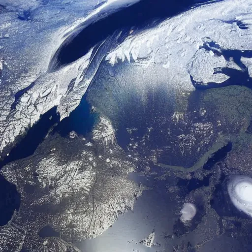 Image similar to aereal view of norway from the international space station