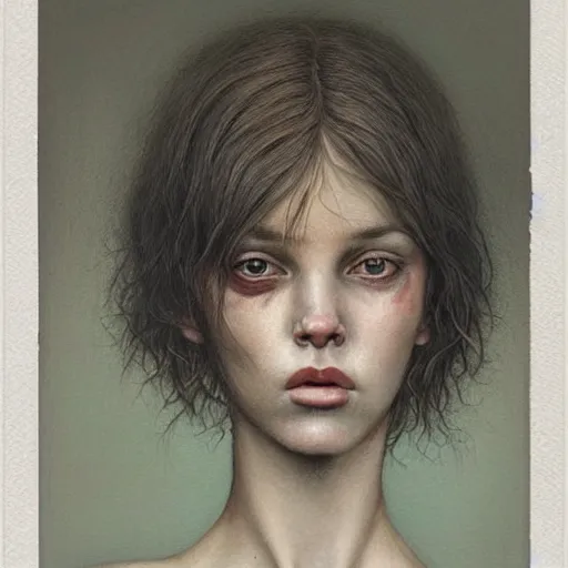 Image similar to a hyperrealistic painting of a beautiful girl, by santiago caruso, highly detailed, sharp focus, synthwave