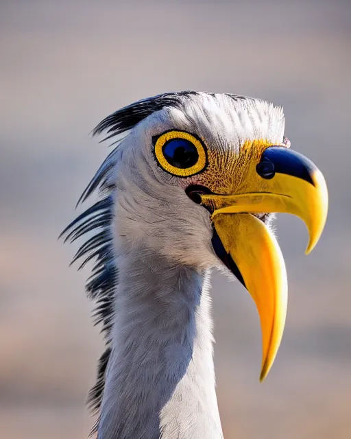 Image similar to closeup picture of secretarybird in savannah, captured on iphone, dlsr, photography