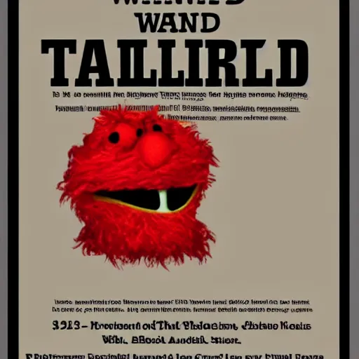 Prompt: wanted poster of Taliban Elmo