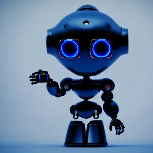 Image similar to a cute little robot. super realistic 8 k render of a dark hooded powerful elegant, cinematic composition