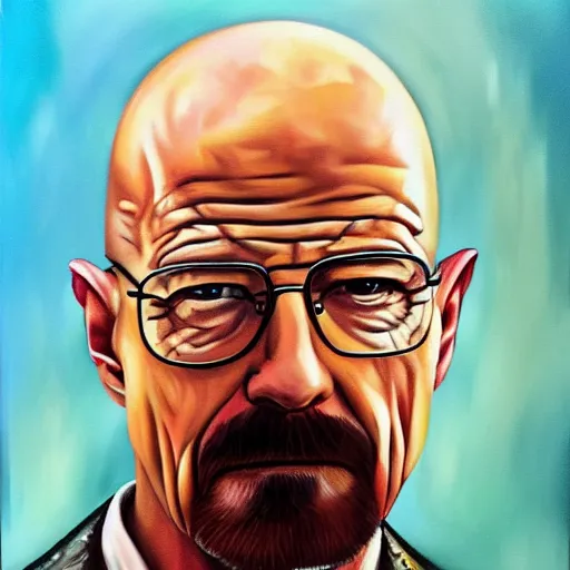 Image similar to Gangster Walter White oil painting