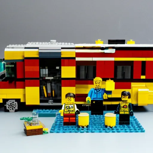 Prompt: Breaking Bad RV lego set