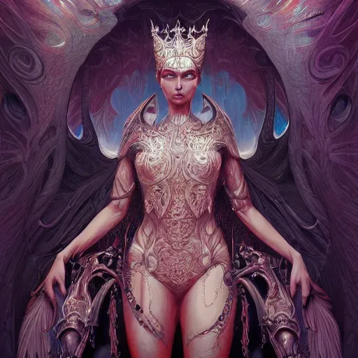 Prompt: portrait of a powerful queen in the style of charlie bowater and in the style of wayne barlowe. glowing, ornate and intricate, stunning, dynamic lighting, intricate and detailed.