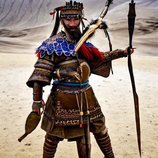 Image similar to tula the mongolian warrior plunderer from ancient lands of taran, highly detailed, ultrawide lens, photography award of the year 2 0 2 0