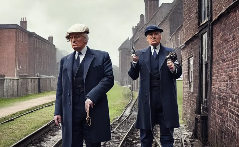 Image similar to “ trump in the peaky blinders ”