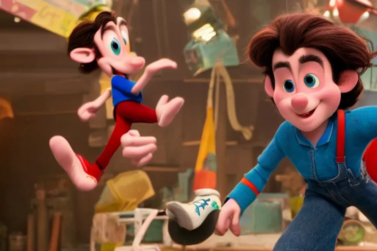 Prompt: timothee chalamet plays ralph in the live action adaptation of disney's wreck - it ralph, red weapon 8 k s 3 5, cooke anamorphic / i lenses, highly detailed, cinematic lighting