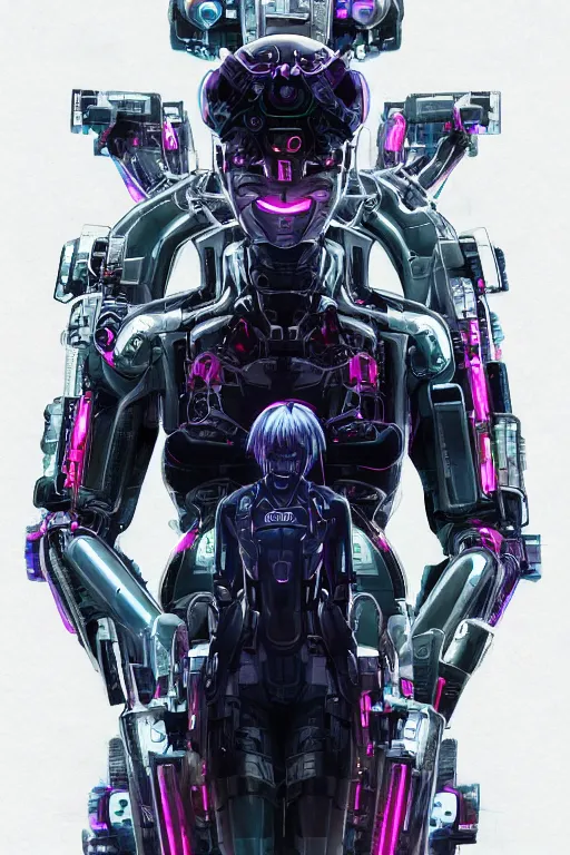 Prompt: Ghost in the shell 2017, cybernetic android asian black bear, full body pose, half robot half bear, future tech, cyber punk, neon, hyperrealist highly intricate, trending on art station, 8K