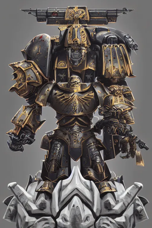 Image similar to armor portrait heros warhammer 4 0 k horus heresy fanart - the primarchs emperor by johannes helgeson animated with vfx concept artist & illustrator global illumination ray tracing hdr fanart arstation zbrush central hardmesh 8 k octane renderer comics stylized