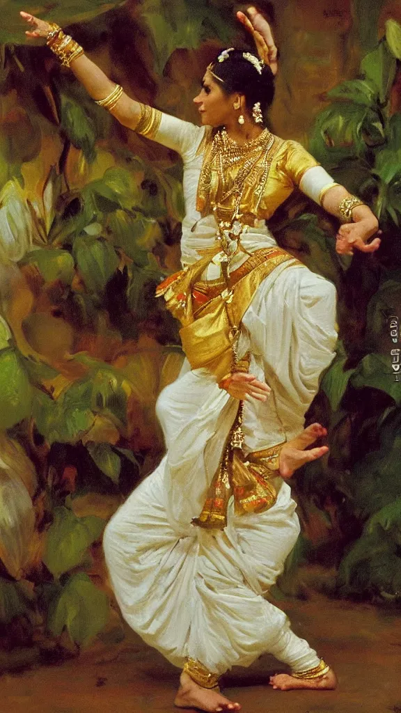 Image similar to a rabbit dancing bharatanatyam in botanical room by john singer sargent, cinematic, detailed