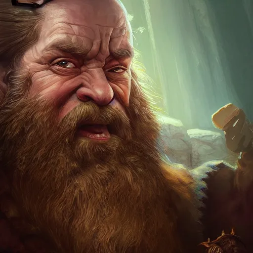 Prompt: a dwarf portrait by greg rutkowski, very coherent, hyper realism, high detail, vivid colors, octane render, unreal engine, 8k, Smooth gradients, High contrast, depth of field by Jacek Yerka