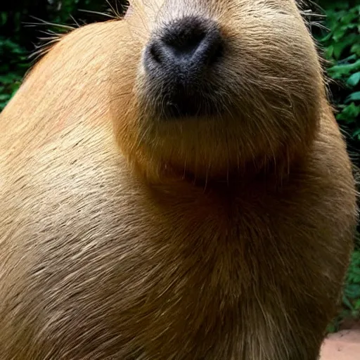 Prompt: A picture of a capybara Giving your son advice