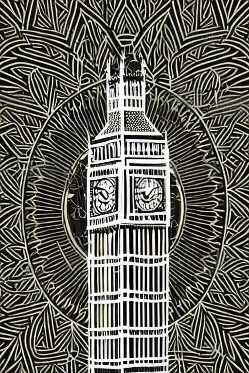 Image similar to minimalist boho style art of big ben, illustration, vector art